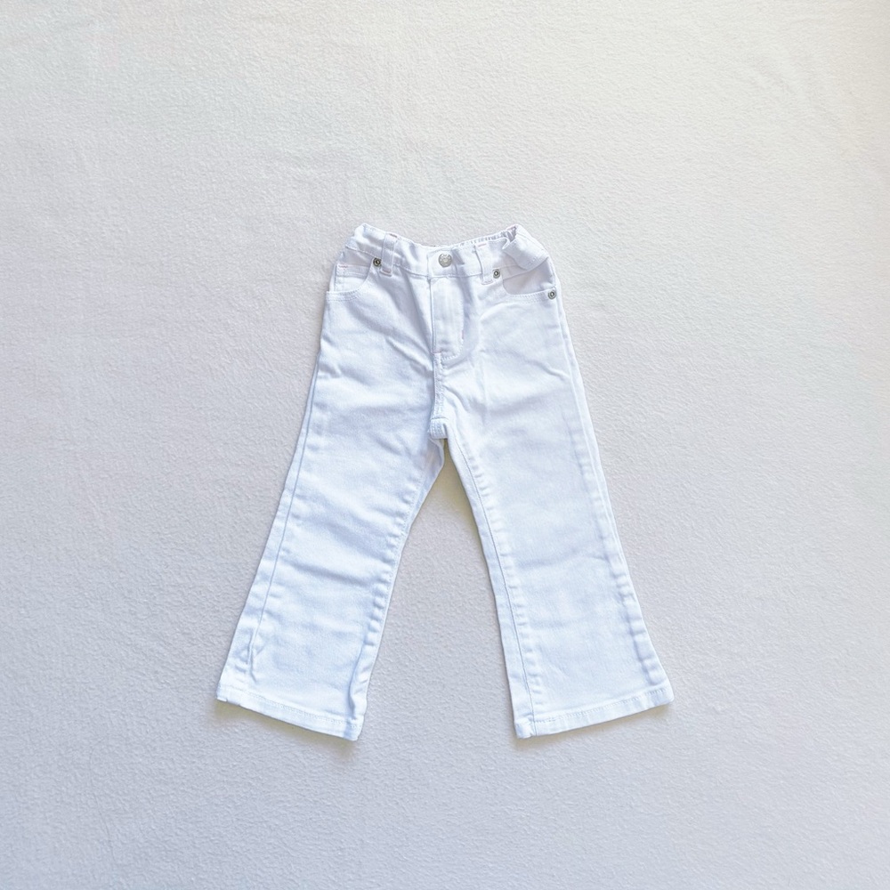 Children's Place Toddler Girl White Bootcut Flare Stretch Denim Jeans Cotton 3T
